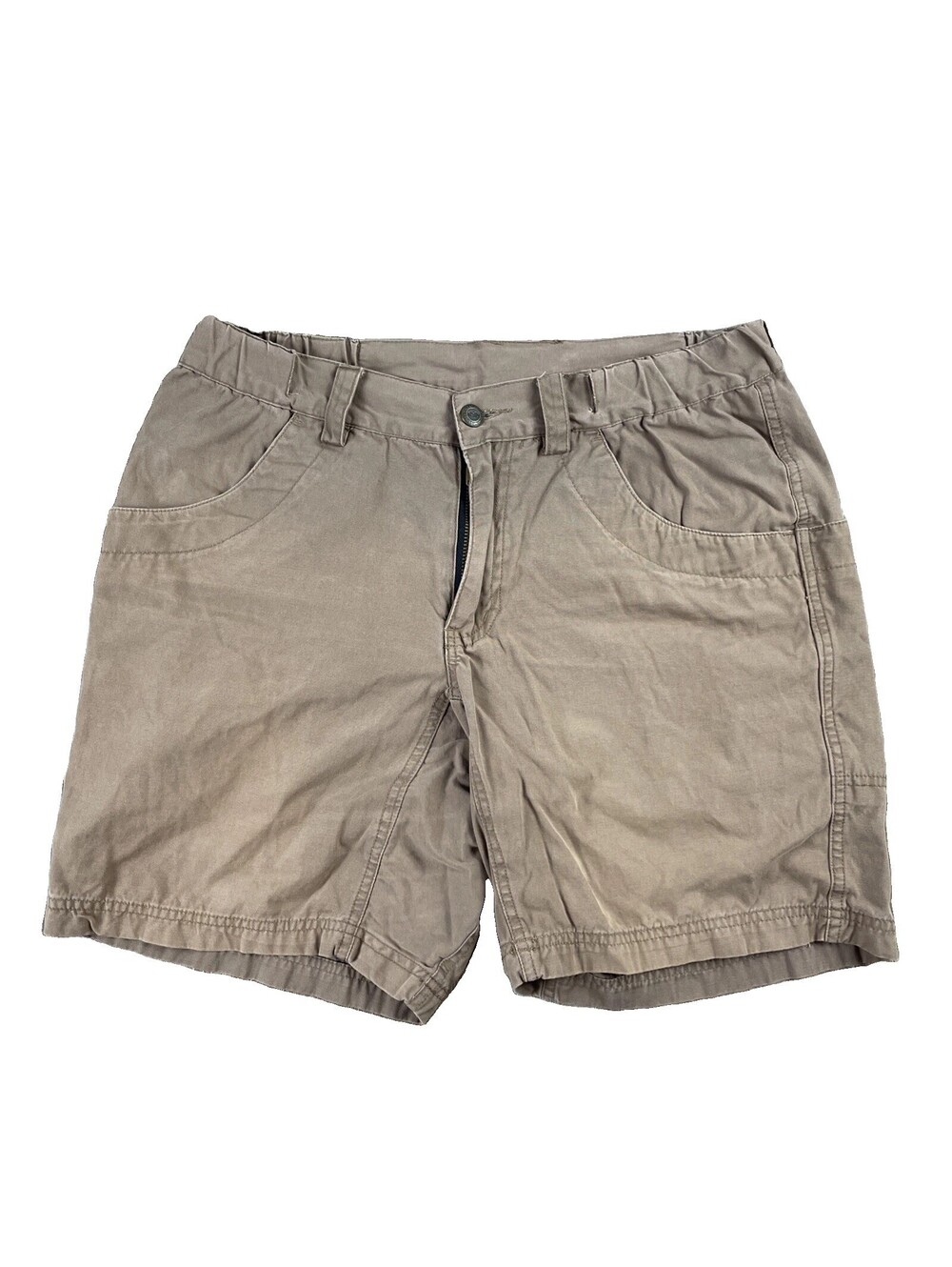 Y2K Kavu Cotton Stand Up Shorts Men's Small Tan Hiking Outdoors